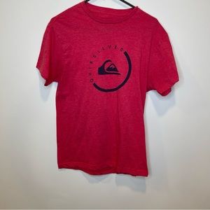 Quick Silver Red Logo Short Sleeve T Shirt